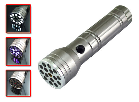 15 LED + Laser + UV Flashlight