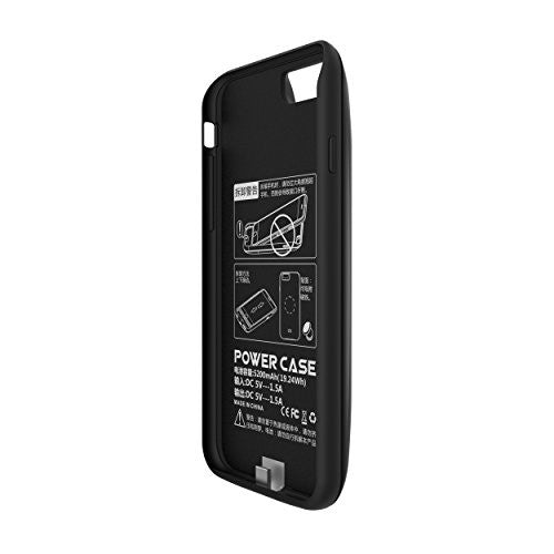 iPhone 6 / 6S 5200 mAh CyberTech iPhone Slim Charging Case High Capacity External Battery Case for iPhone (Build-in Magnetic Works with Magnetic Car Phone Mount Holder) (iPhone 6/6S Black)