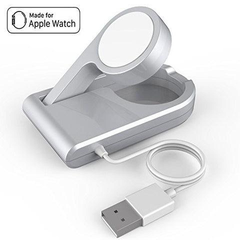 [MFI Certified] Protable Magnetic Charging Dock for All Apple Watch Models with Foldable Design to Enable Nightstand Mode, 3ft Long USB Cable