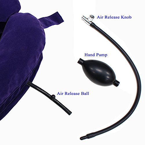 Cervical Neck Traction Stretcher Device for Neck & Shoulder Pain by AcuTech - #1 Doctors Recommended Best Relief for Chronical Neck & head Pain–Improved Therapeutic Inflatable Cervical Traction Pillow