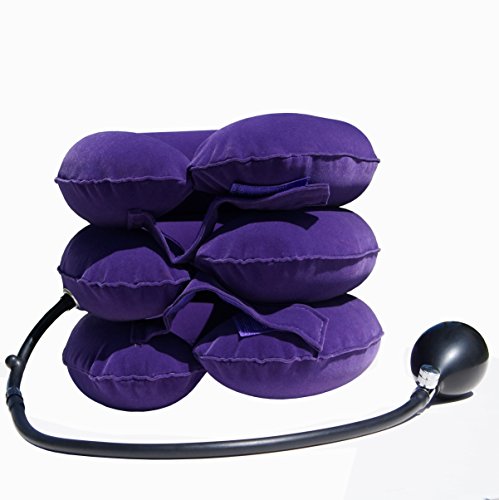 Cervical Neck Traction Stretcher Device for Neck & Shoulder Pain by AcuTech - #1 Doctors Recommended Best Relief for Chronical Neck & head Pain–Improved Therapeutic Inflatable Cervical Traction Pillow