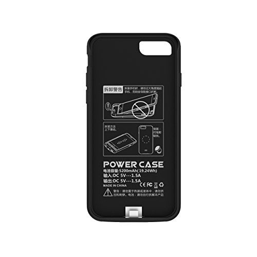 iPhone 6 / 6S 5200 mAh CyberTech iPhone Slim Charging Case High Capacity External Battery Case for iPhone (Build-in Magnetic Works with Magnetic Car Phone Mount Holder) (iPhone 6/6S Black)