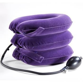 Cervical Traction Pillow Stretcher Device for Posture and Neck Pain by AcuTech - for Chronic Neck, Head, Shoulder Pain Relief - Therapeutic Inflatable Portable Pillow
