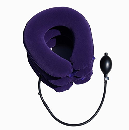 Cervical Traction Pillow Stretcher Device for Posture and Neck Pain by AcuTech - for Chronic Neck, Head, Shoulder Pain Relief - Therapeutic Inflatable Portable Pillow