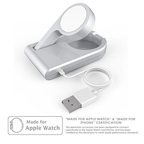 [MFI Certified] Protable Magnetic Charging Dock for All Apple Watch Models with Foldable Design to Enable Nightstand Mode, 3ft Long USB Cable