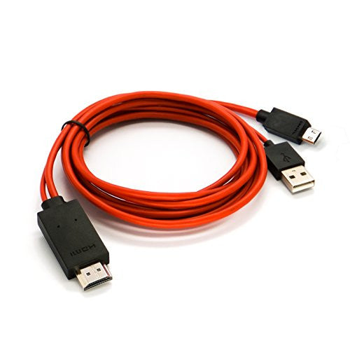 Cybertech MHL Micro USB to HDMI HDTV Adapter for Samsung Galaxy Tab 3 8.0 10.1 - 2 Meters Extra Long Cable (Charge Your Phone While Watching HD Video)