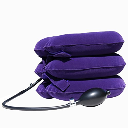 Cervical Neck Traction Stretcher Device for Neck & Shoulder Pain by AcuTech - #1 Doctors Recommended Best Relief for Chronical Neck & head Pain–Improved Therapeutic Inflatable Cervical Traction Pillow