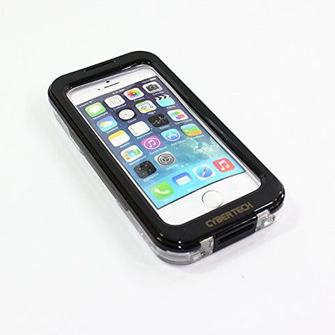 CyberTech 25ft Waterproof Shockproof Dirt Sand Snow Proof Silicon Touch Screen Full Cover Case for iPhone SE (Black)