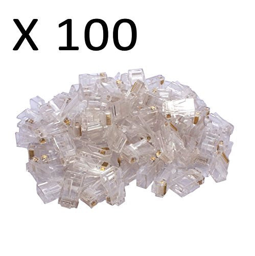Cybertech Cat6, Cat5e RJ-45 Ethernet Crimp Connectors Pack of 100