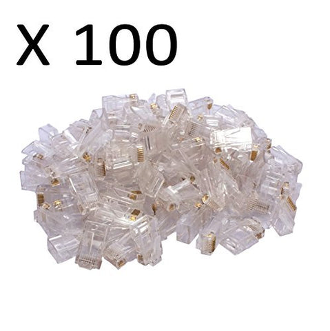 Cybertech Cat6, Cat5e RJ-45 Ethernet Crimp Connectors Pack of 100