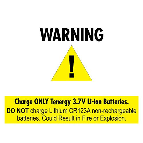 Combo: (Works with Arlo) Tenergy 3.7V RCR123A Li-ion Battery Charger + 4 pcs 3.7V 650mAh RCR123A Li-ion Batteries for Arlo Wire-Free HD Security Cameras (VMC3030) UN, UL Certified
