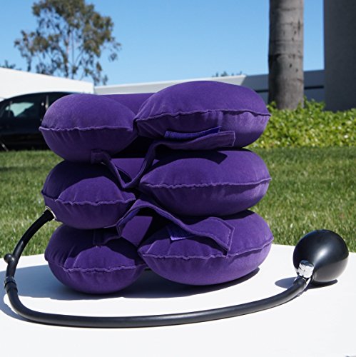 Cervical Traction Pillow Stretcher Device for Posture and Neck Pain by AcuTech - for Chronic Neck, Head, Shoulder Pain Relief - Therapeutic Inflatable Portable Pillow