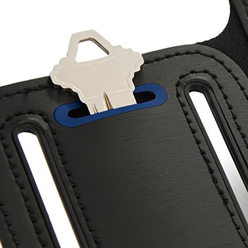 CyberTech Gym Sport Running Workout Sweat-resistant Armband Case Cover for Samsung Galaxy S2 S3 S4, Apple 5S 5C 5 4, HTC One, Motorola Blackberry Z10, and Similar Sized Mobile Phone - Blue