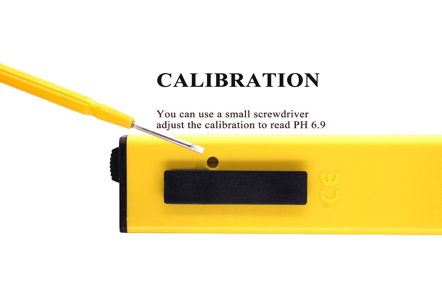 CyberTech PHTester PH-107 Digital pH Meter Tester, With 1 Pack of Calibration Solution Mixture Included.