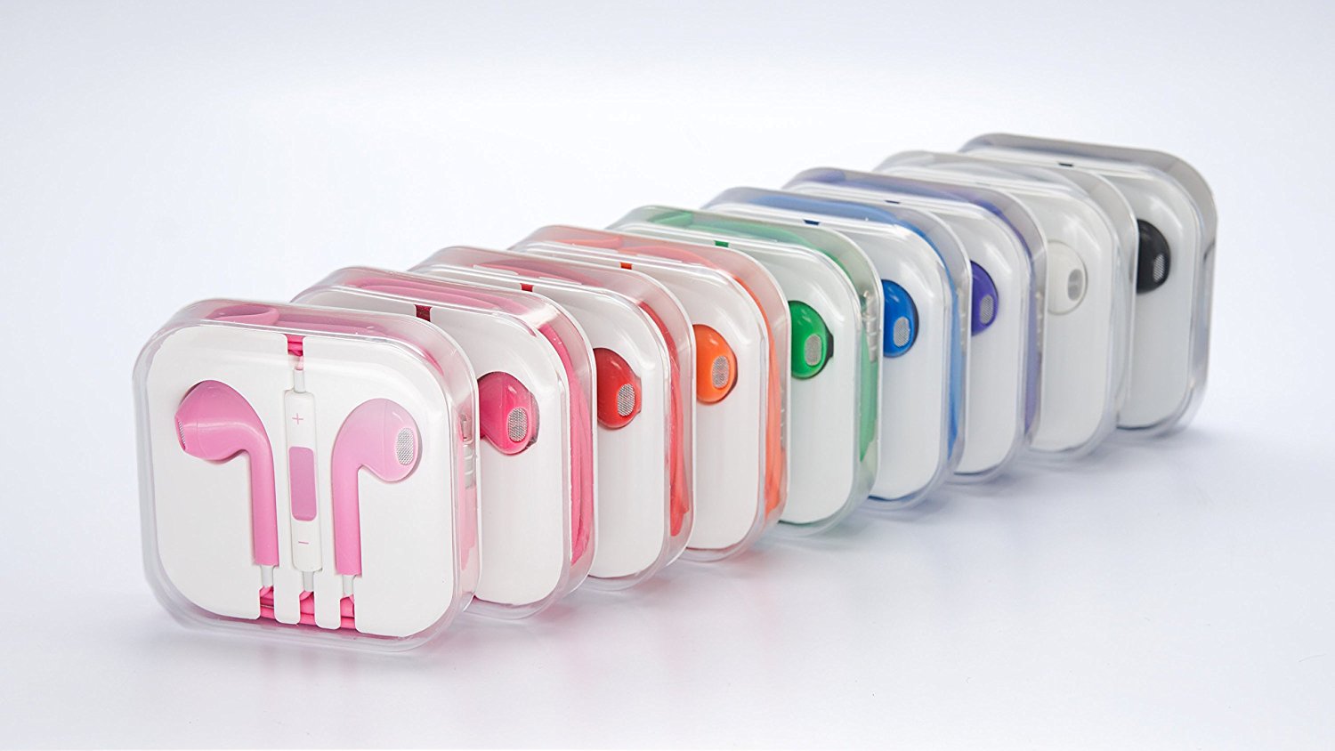 CyberTech Hot Pink Earphones w/ Volume Control + Clear Hard Case