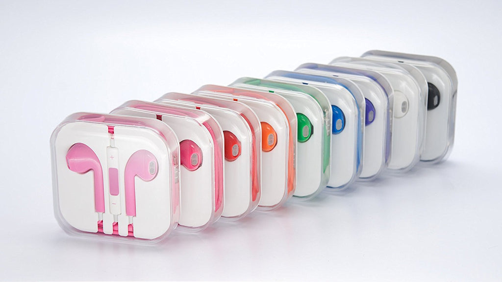 CyberTech Hot Pink Earphones w/ Volume Control + Clear Hard Case
