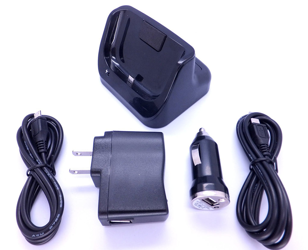 Cybertech Dual Desktop Charger Cradle Dock for Samsung Galaxy S4 with Spare Charging Slot for Samsung Galaxy S4, with BONUS Home and Car Chargers