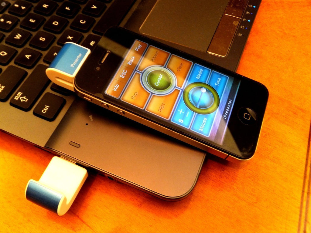 CyberTech iPresenter Wireless Presenter Remote/ Air Mouse for iPhone 4/5, Free App download, Compact Size,
