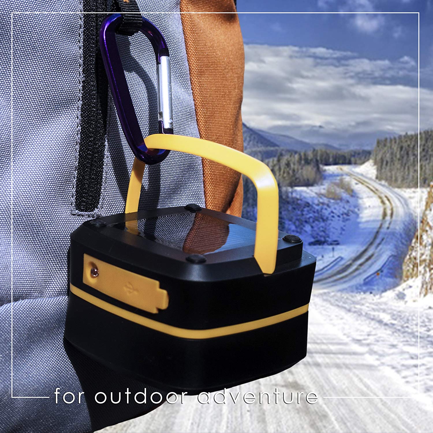 Compact Solar Charging LED Camping Lantern Flashlight For Travel, Camping Fishing - Sun Powered and USB Rechargeable, Portable Mini Collapsible Telescopic Lantern Design with Mobile Phone Charger