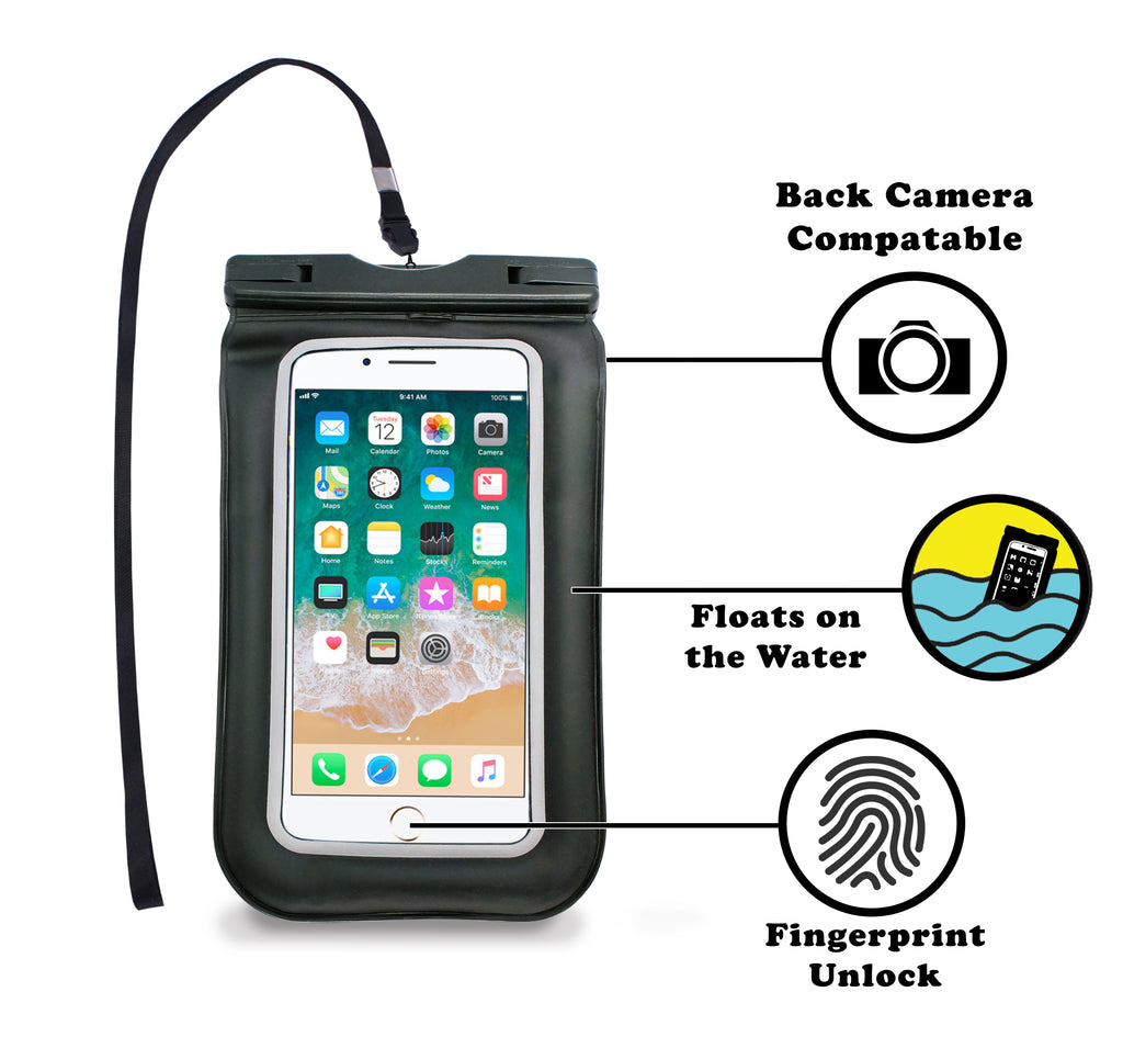 CyberTech 20 ft Waterproof Pouch for Samsung S2/ S3, Apple iPhone, and any other device with a 6.5" screen or smaller
