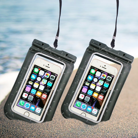20 ft Waterproof Dry Bag Case Cover for Smartphones up to 6" (Black)