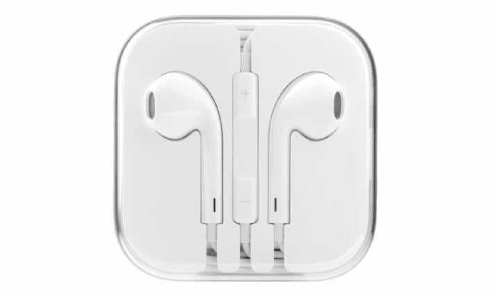 CyberTech White Earphones w/ Volume Control + Clear Hard Case