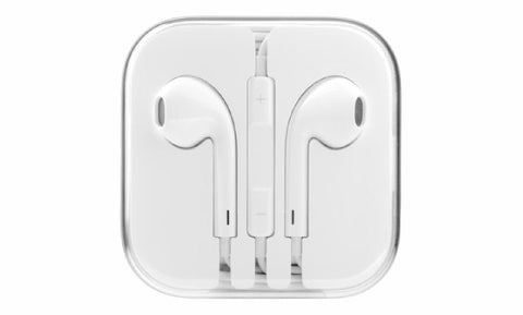 CyberTech White Earphones w/ Volume Control + Clear Hard Case