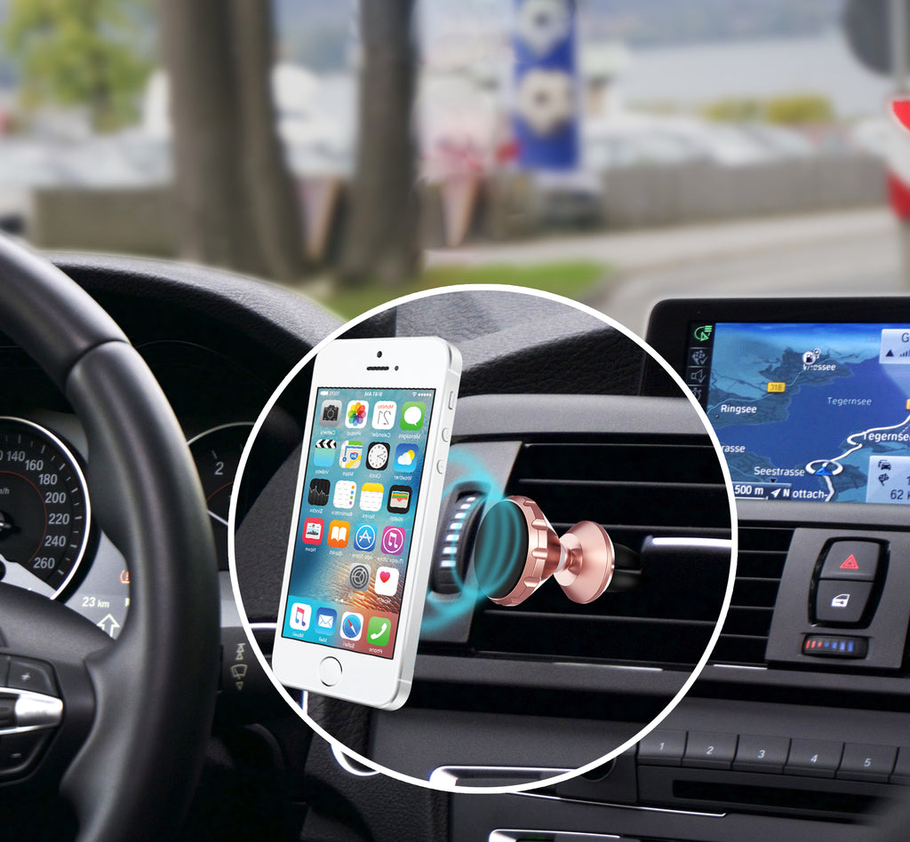 CybreTech 2X Pack Universal Magnetic Air-vent Car Mount with Dash Mount Holders for iPhone, Samsung Galaxy S Series, Note, HTC, Motorola, Google Nexus, Nokia,Blackerry,and Droid Smart Phones/GPS
