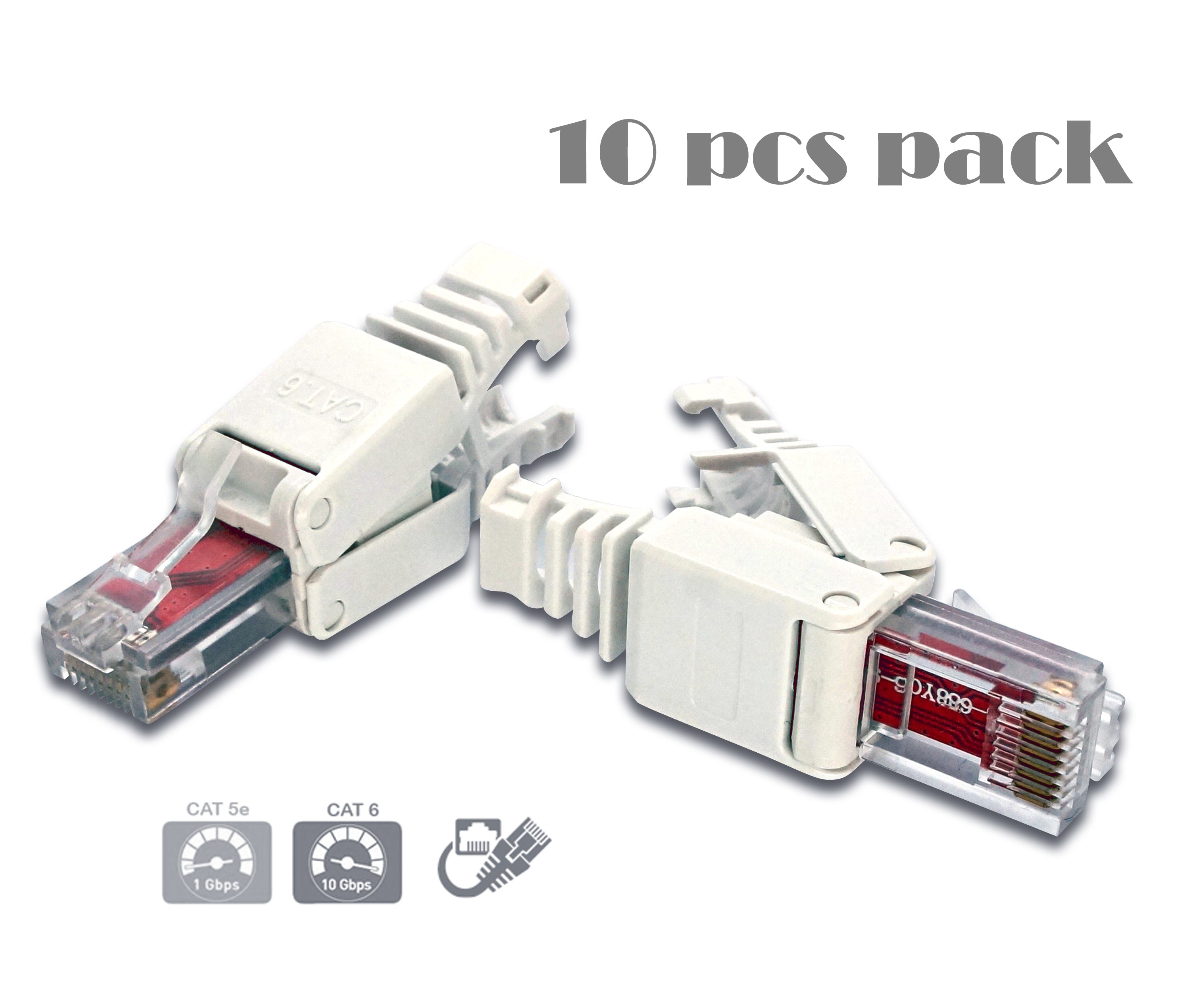 CyberTech RJ45 CAT6 Tool-less Modular Connectors Plugs