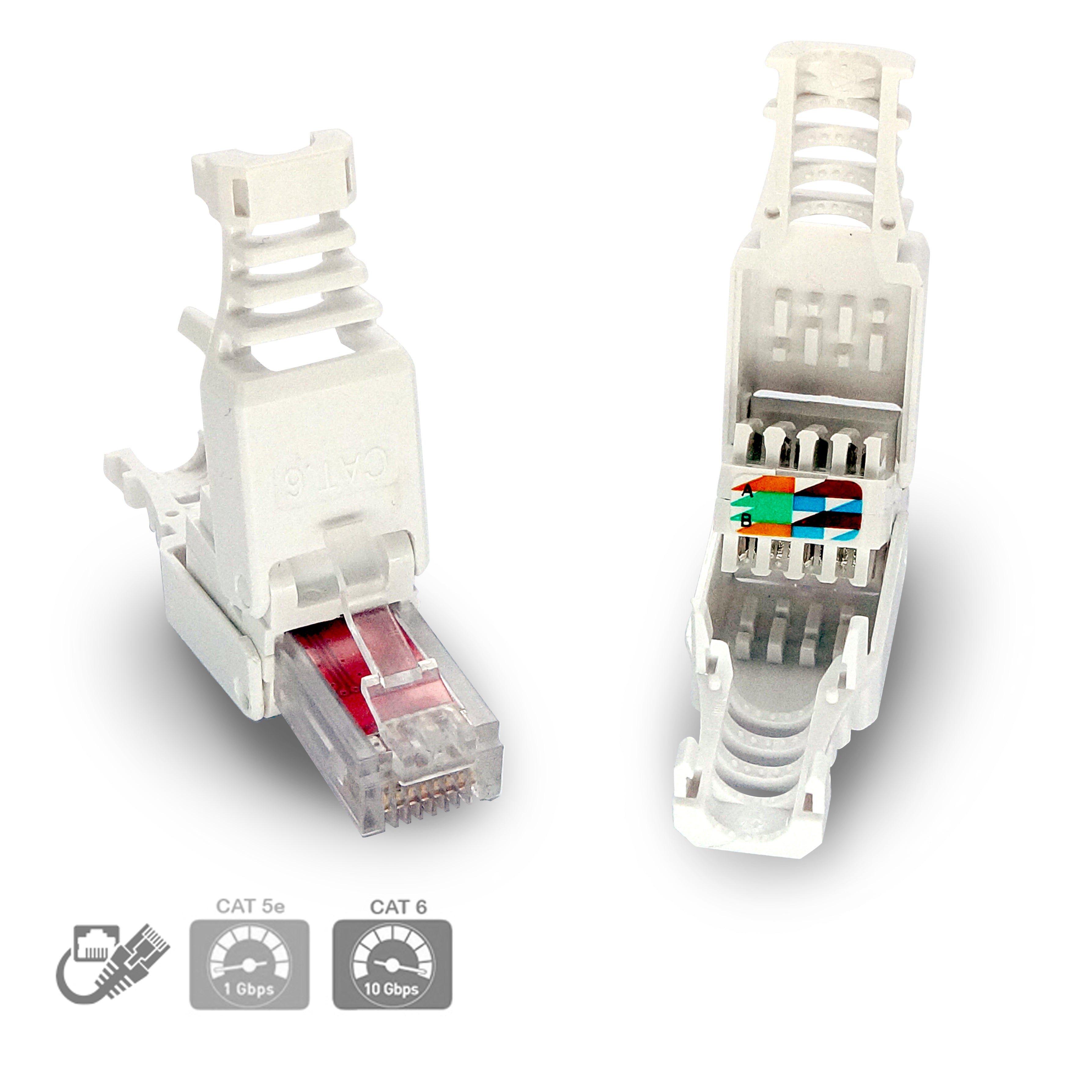 CyberTech RJ45 CAT6 Tool-less Modular Connectors Plugs