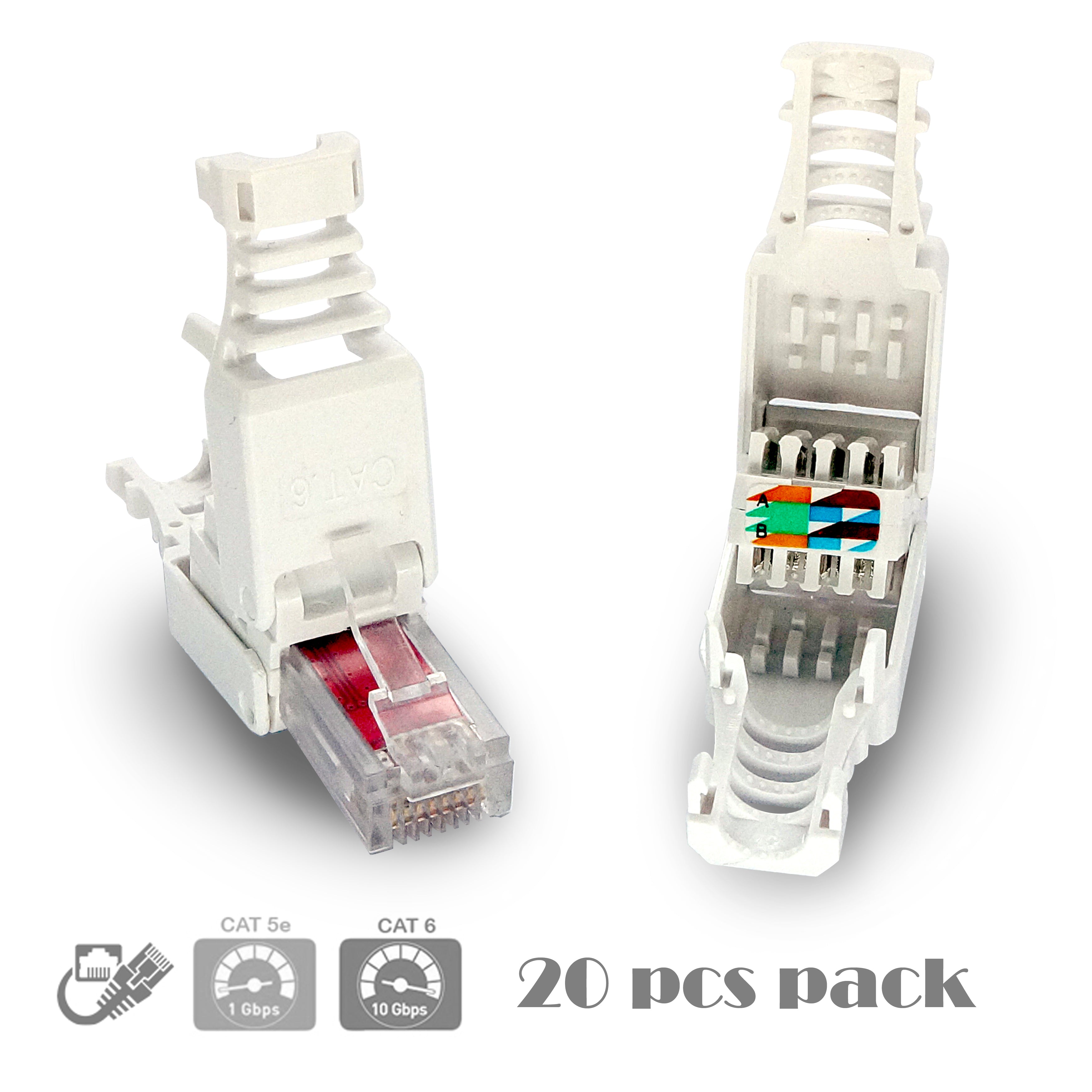CyberTech RJ45 CAT6 Tool-less Modular Connectors Plugs
