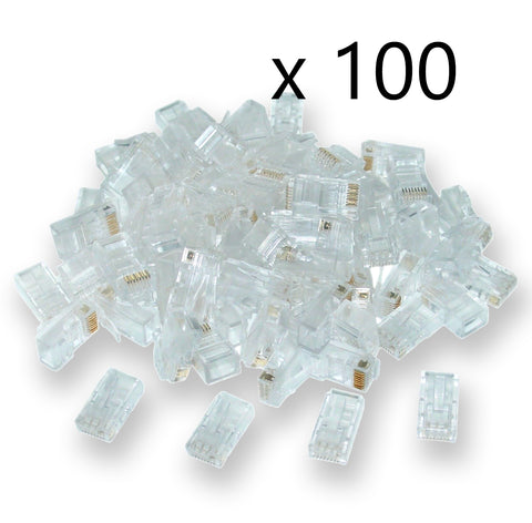 Cybertech Cat6, Cat5e RJ-45 8P8C Ethernet Modular Crimp Connectors Plugs Pack of 100