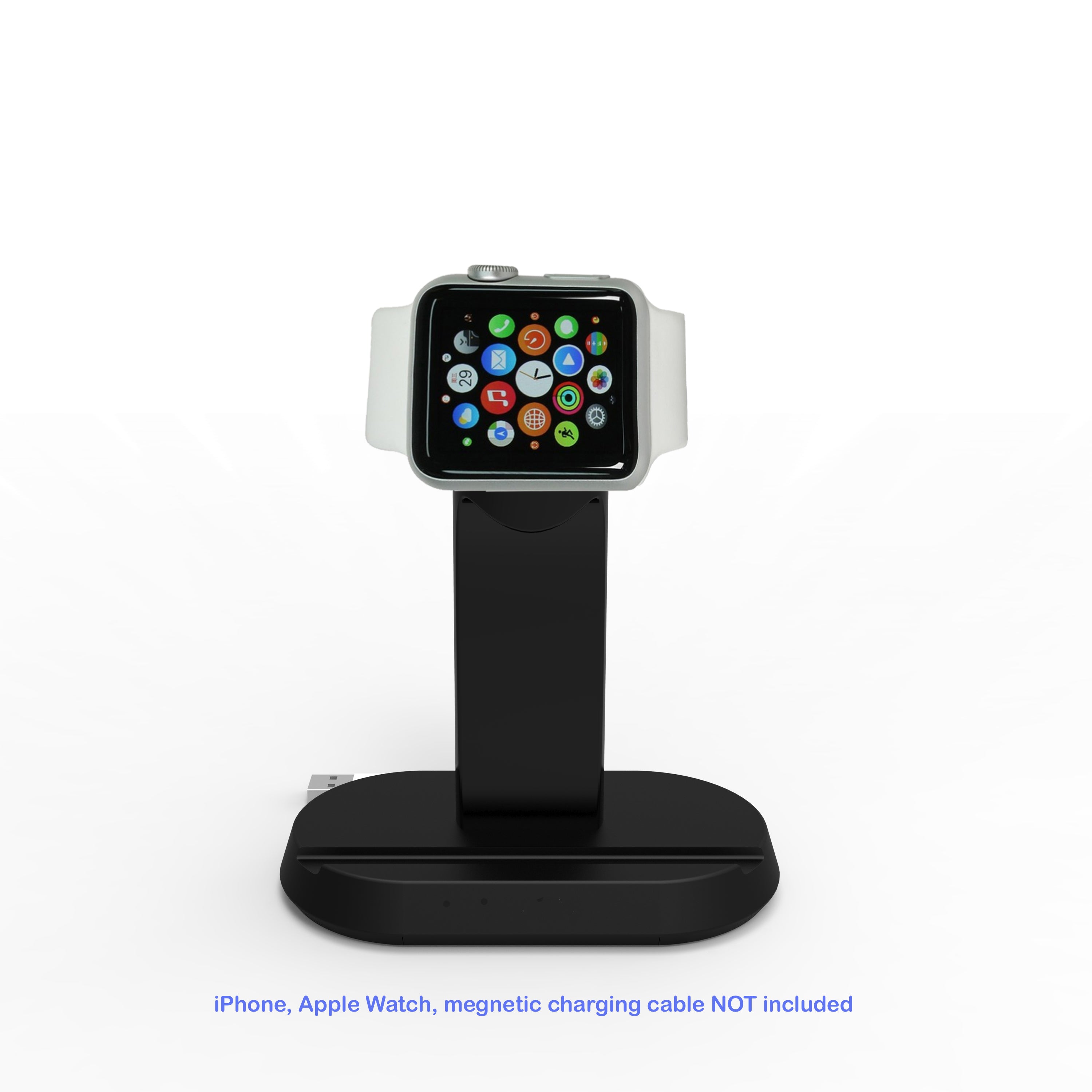 2 in 1 Stand Charging Station Dock cradle holder with Built-in Insert Slots for iPhone & Apple Watch Stand