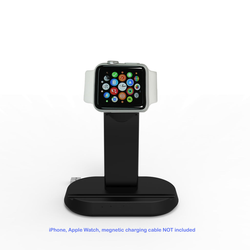 2 in 1 Stand Charging Station Dock cradle holder with Built-in Insert Slots for iPhone & Apple Watch Stand