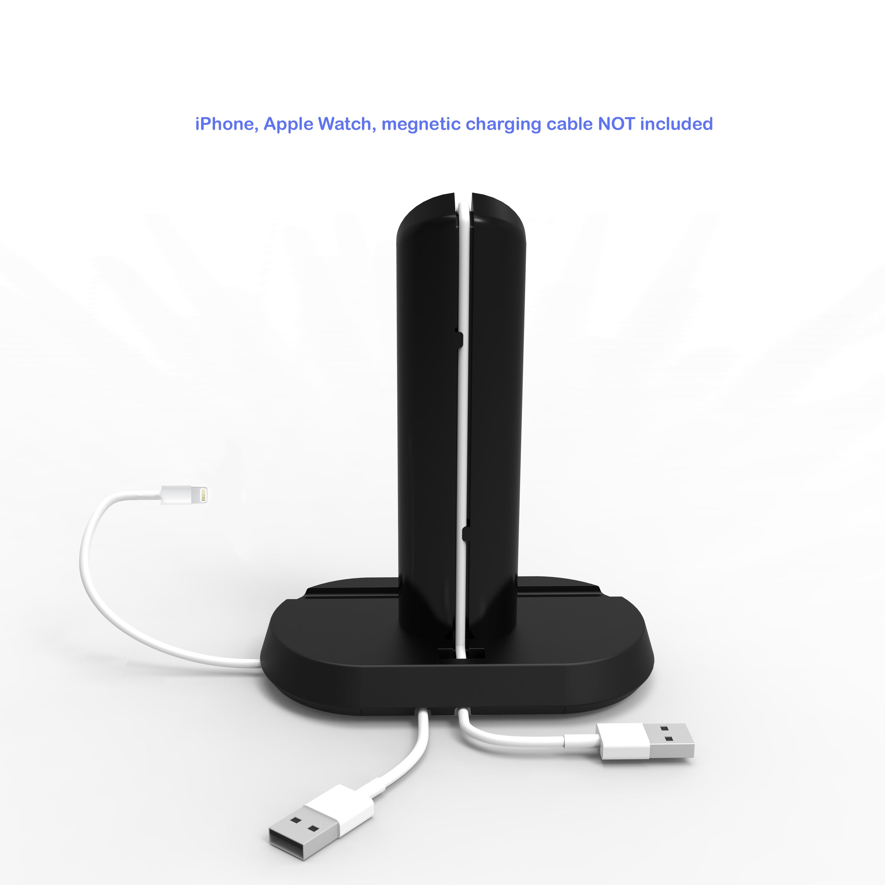 2 in 1 Stand Charging Station Dock cradle holder with Built-in Insert Slots for iPhone & Apple Watch Stand