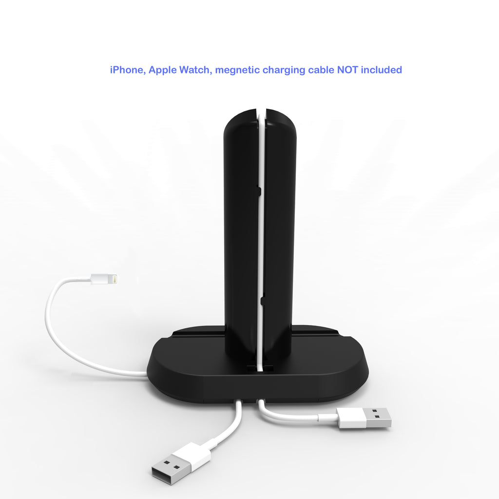 2 in 1 Stand Charging Station Dock cradle holder with Built-in Insert Slots for iPhone & Apple Watch Stand