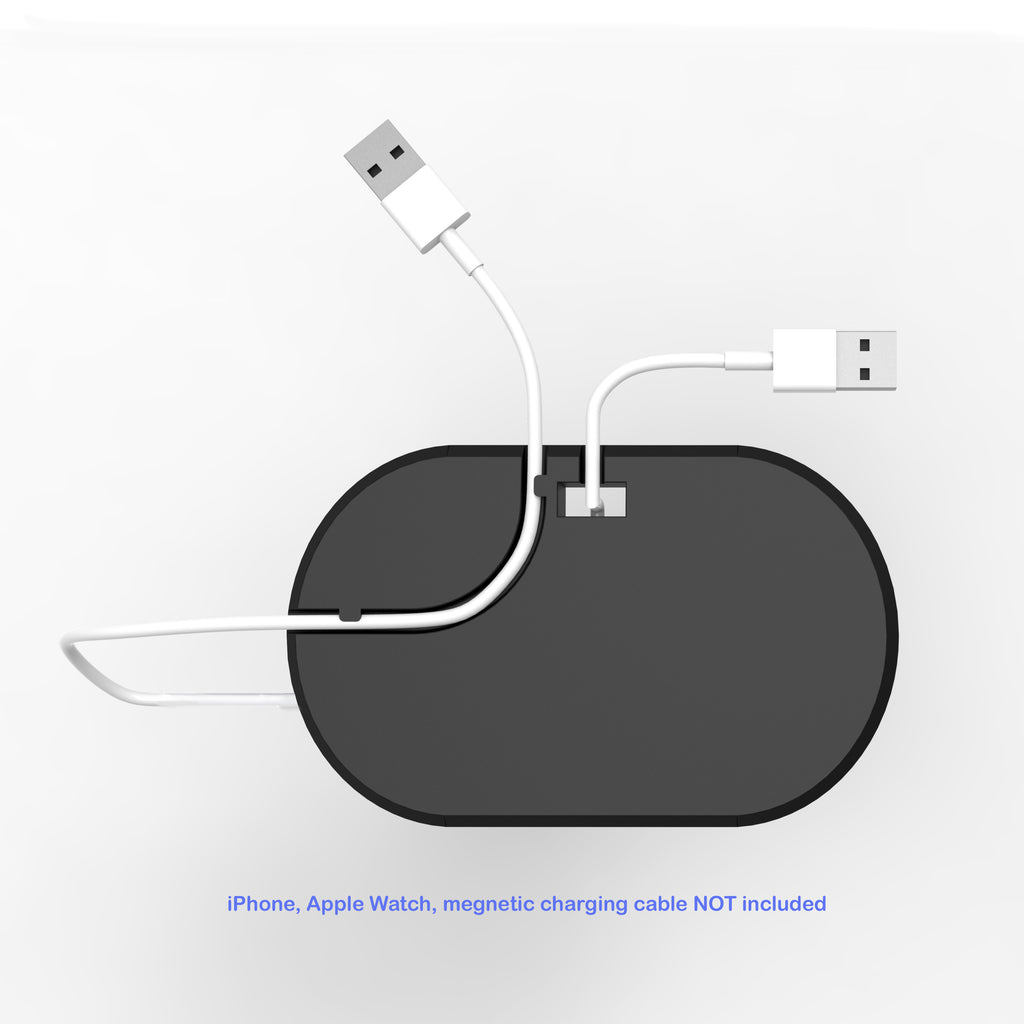 2 in 1 Stand Charging Station Dock cradle holder with Built-in Insert Slots for iPhone & Apple Watch Stand