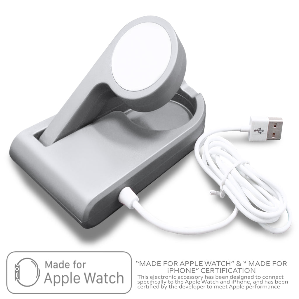 [MFI Certified] Protable Magnetic Charging Dock for All Apple Watch Models with Foldable Design to Enable Nightstand Mode, 3ft Long USB Cable