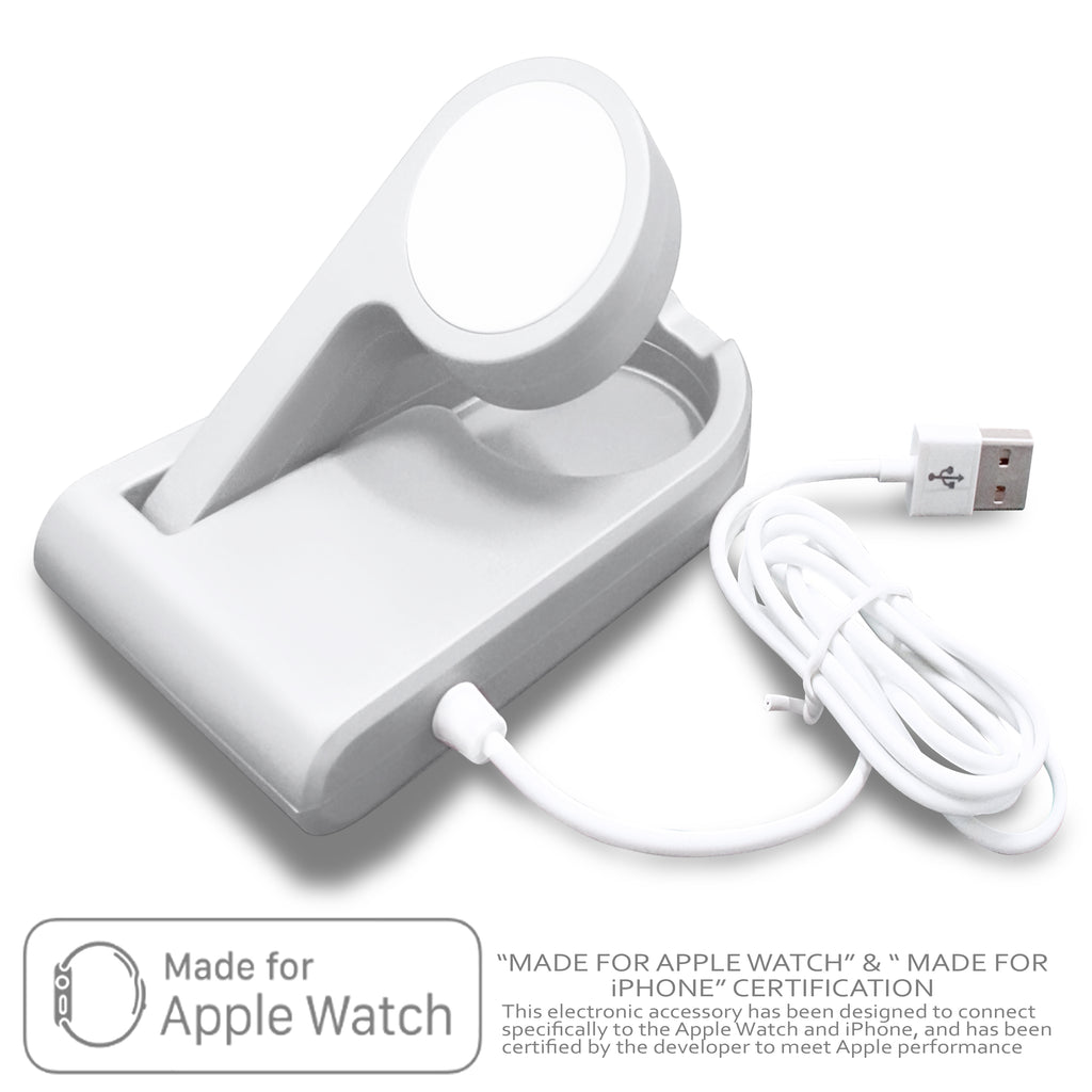 [MFI Certified] Protable Magnetic Charging Dock for All Apple Watch Models with Foldable Design to Enable Nightstand Mode, 3ft Long USB Cable