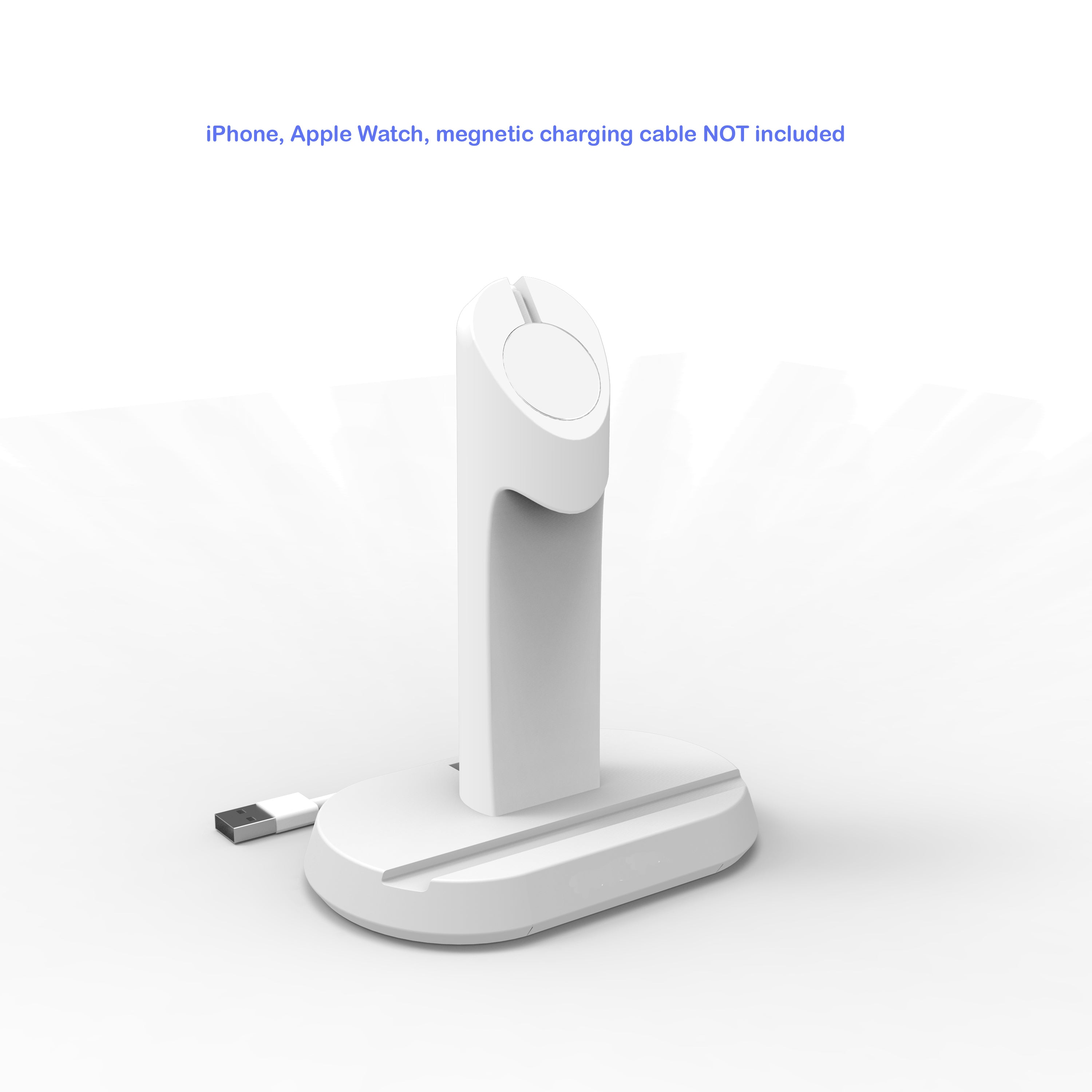2 in 1 Stand Charging Station Dock cradle holder with Built-in Insert Slots for iPhone & Apple Watch Stand