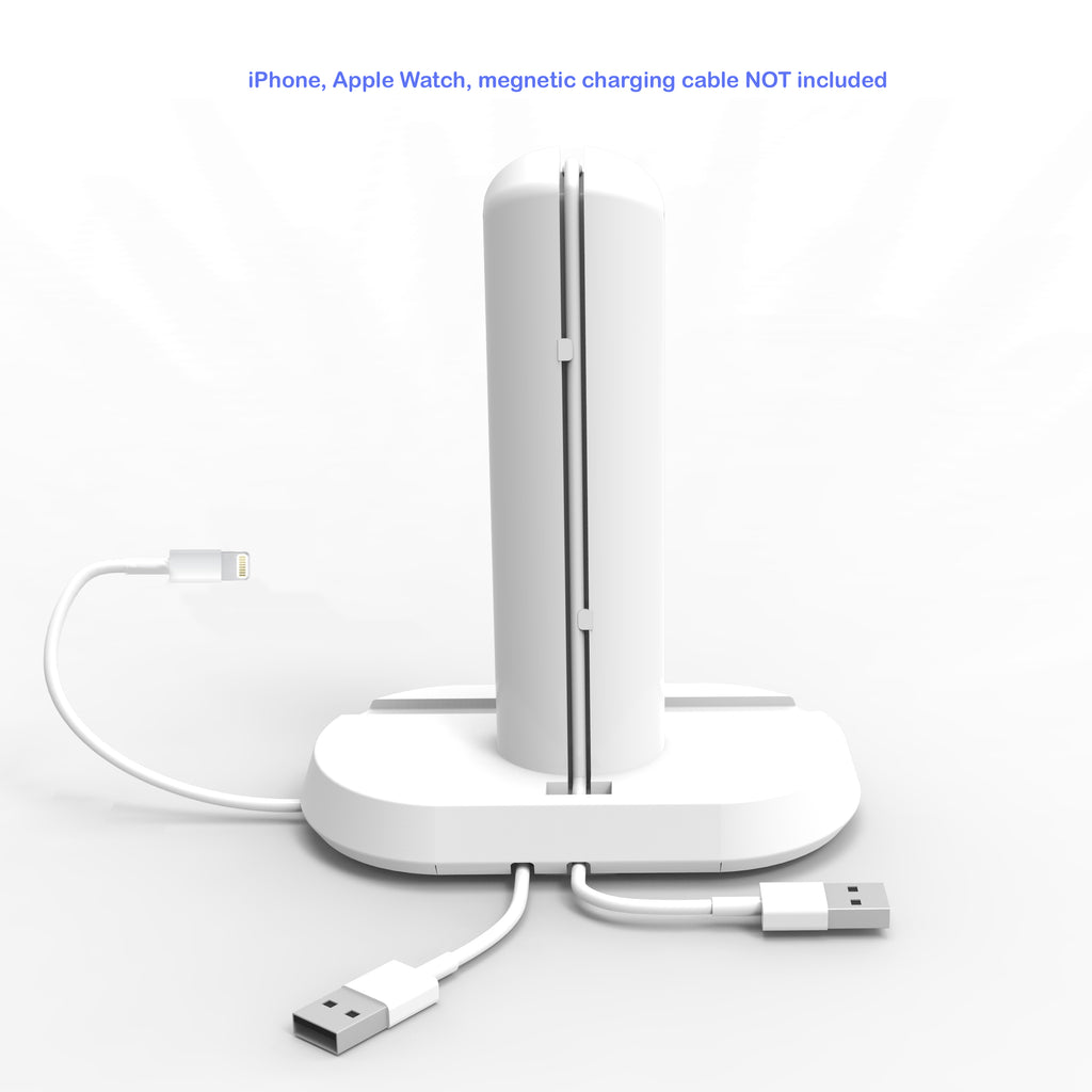 2 in 1 Stand Charging Station Dock cradle holder with Built-in Insert Slots for iPhone & Apple Watch Stand