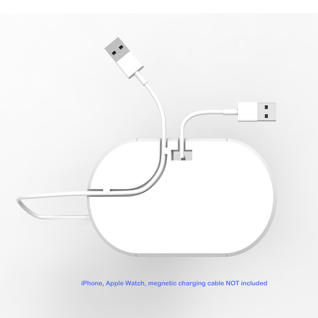 2 in 1 Stand Charging Station Dock cradle holder with Built-in Insert Slots for iPhone & Apple Watch Stand