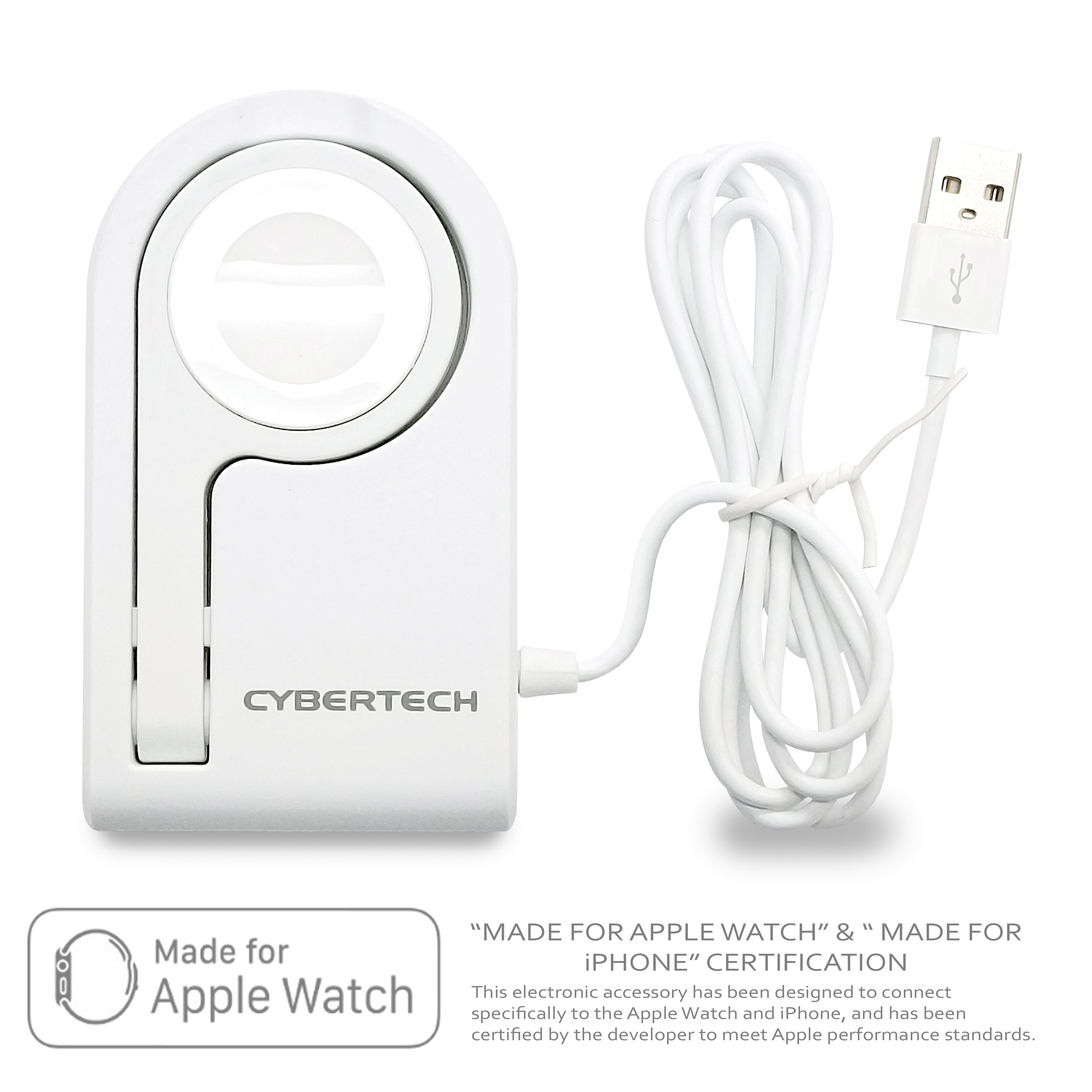 [MFI Certified] Protable Magnetic Charging Dock for All Apple Watch Models with Foldable Design to Enable Nightstand Mode, 3ft Long USB Cable