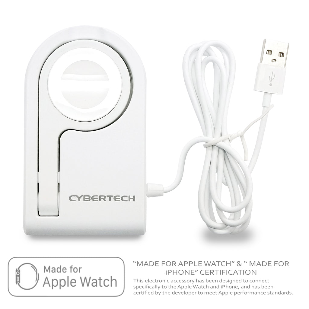 [MFI Certified] Protable Magnetic Charging Dock for All Apple Watch Models with Foldable Design to Enable Nightstand Mode, 3ft Long USB Cable