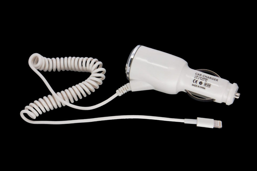 Car Charger with Lightning Adapter Made for iPhone 5, 5S, 5C, 6, iPhone 6 plus, iPhone 6s & 6s Plus, iPhone SE, iPhone 7 & 7 Plus, iPhone 8 & 8 Plus, iPhone X, iPhone XS & XS Max, iPhone XR, iPad Mini, iPad 4th Gen, iPod Touch 5th Gen, iPod Nano 7th Gen